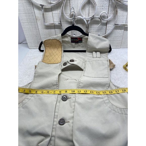 Vtg 10-X Mfg Co. Hunting Sporting Duck Shooting Vest 32 Pad on Shoulder Khaki - Picture 9 of 11